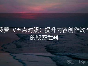 菠萝TV五点对照：提升内容创作效率的秘密武器