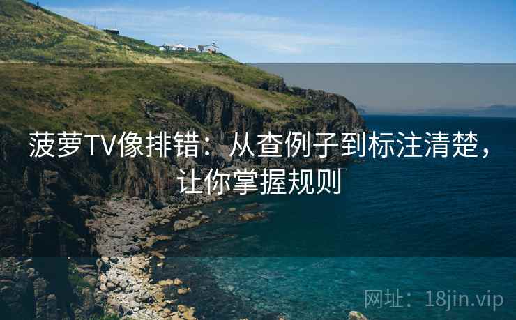 菠萝TV像排错：从查例子到标注清楚，让你掌握规则