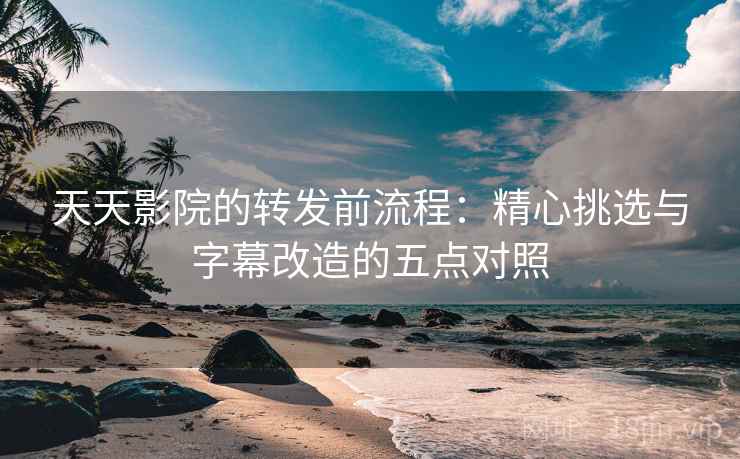 天天影院的转发前流程：精心挑选与字幕改造的五点对照